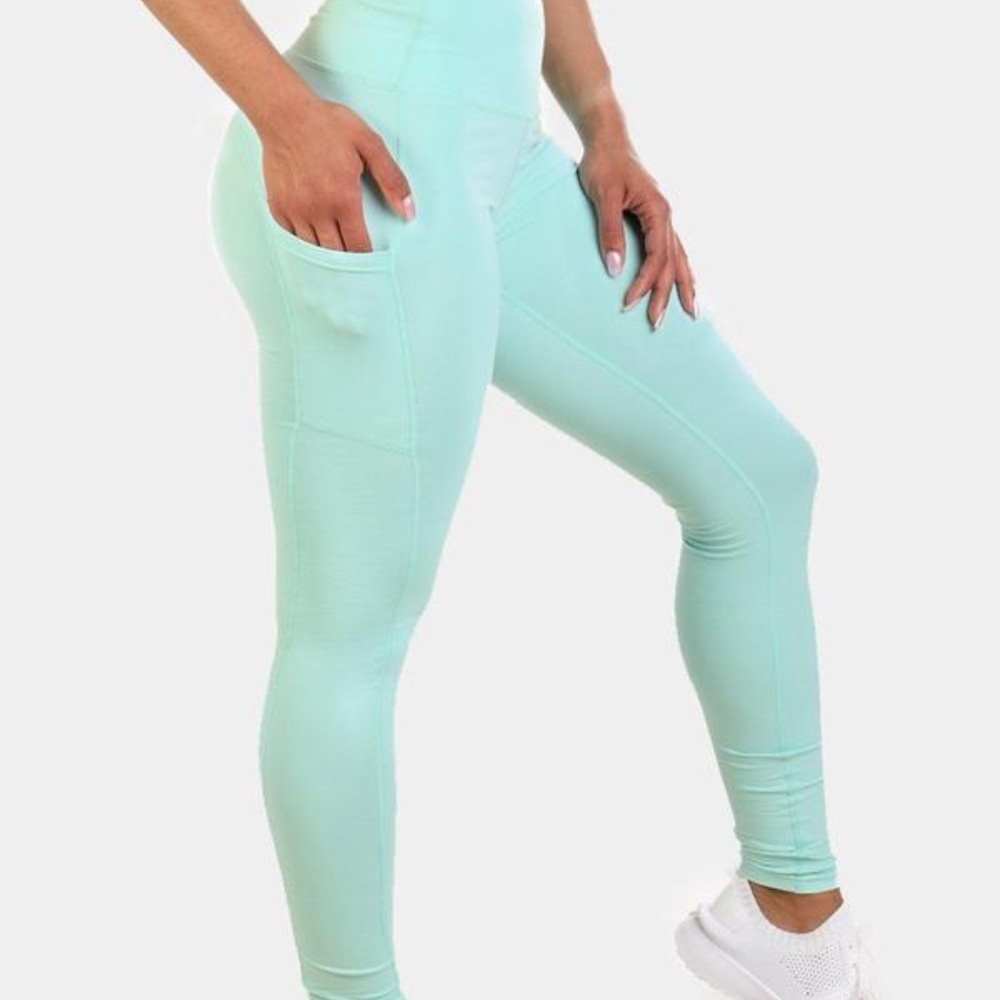High Waisted Turquoise Leggings